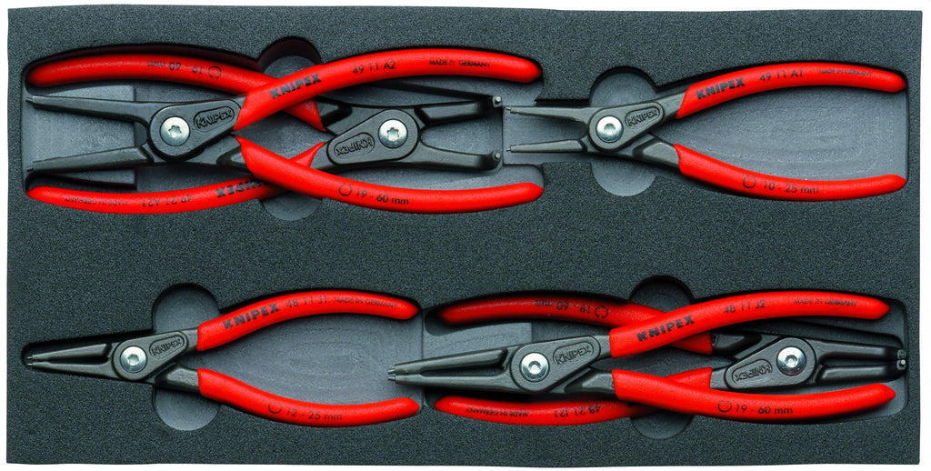 Knipex Precision Circlip Snap Ring Pliers Set In Foam Tray 6 Pieces 00 20 01 V02