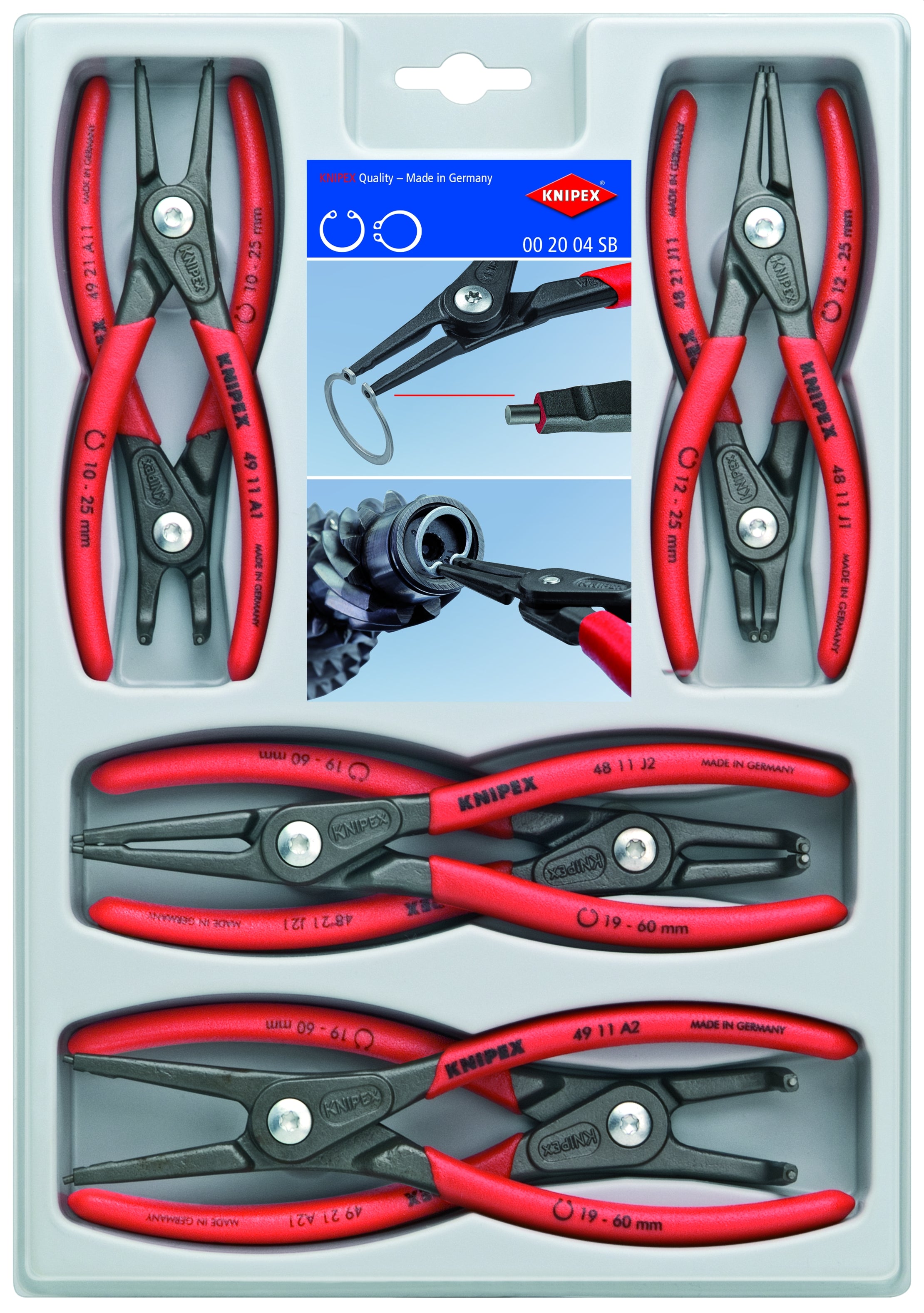 Knipex Precision Circlip Snap Ring Pliers Set 8 Piece 00 20 04 SB