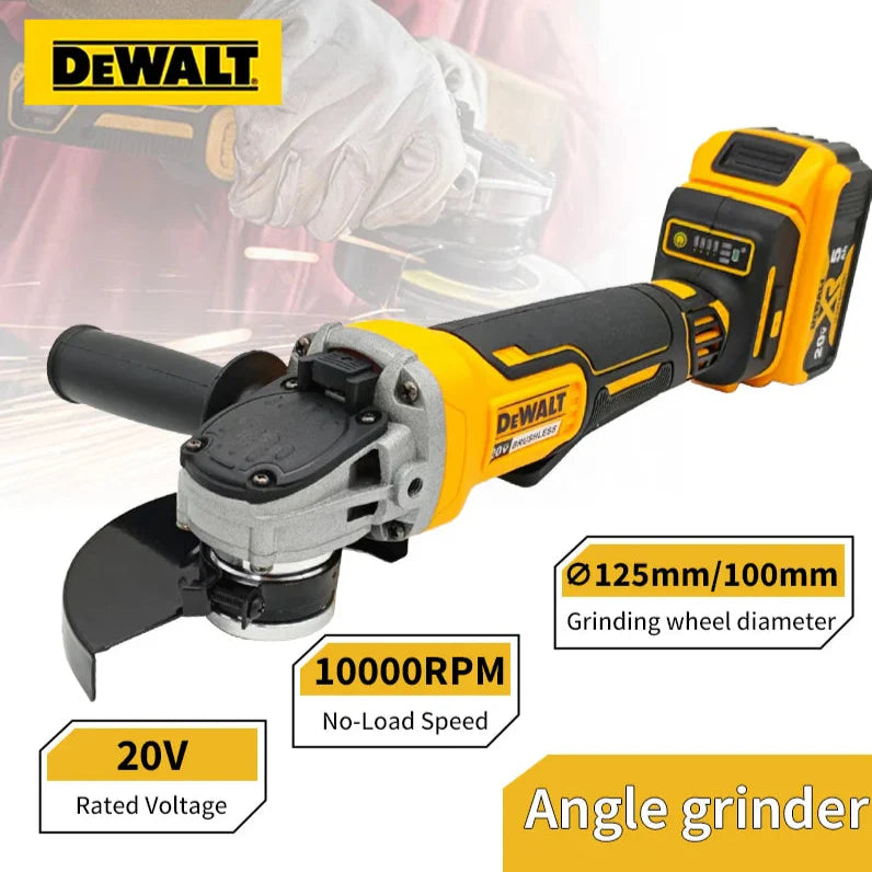 DEWALT LightningCut 9000 — Cordless Brushless Angle Grinder Beast for 125/100mm Precision Cutting & Polishing