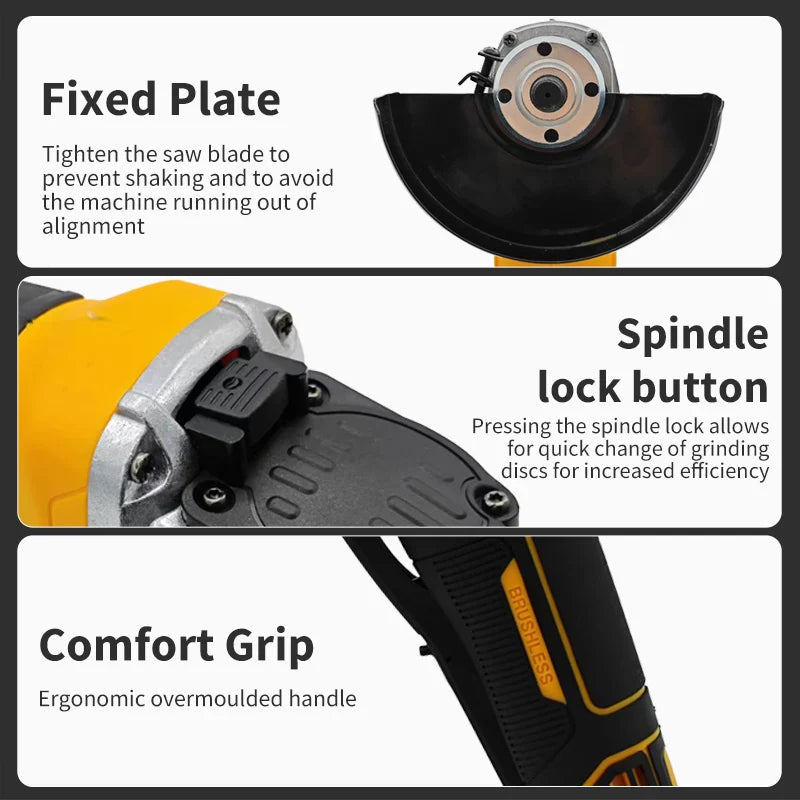 DEWALT LightningCut 9000 — Cordless Brushless Angle Grinder Beast for 125/100mm Precision Cutting & Polishing