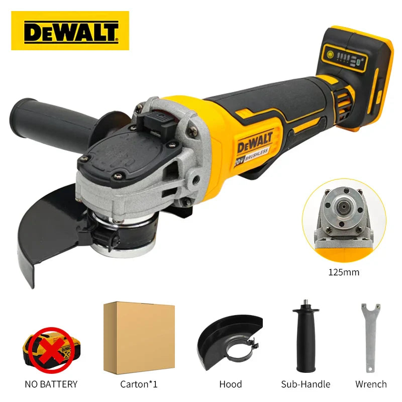 DEWALT LightningCut 9000 — Cordless Brushless Angle Grinder Beast for 125/100mm Precision Cutting & Polishing