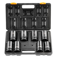 Impact Sockets Set 8pcs 6-Point 1" Drive Bit Ratchet Tool Kit Case